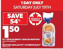 Independent City Market PC OR BLUE MENU ENGLISH MUFFINS, 6'S offer