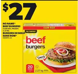 Independent City Market NO NAME BEEF BURGERS, 2.27 KG offer
