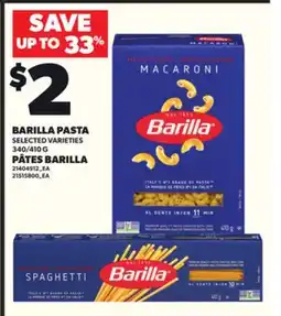 Independent City Market BARILLA PASTA, 340/410 G offer