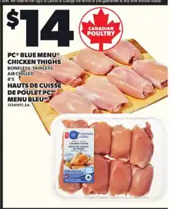 Independent City Market PC BLUE MENU CHICKEN THIGHS, 8'S offer
