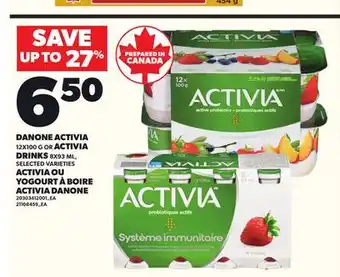 Independent City Market DANONE ACTIVIA 12X100 G OR ACTIVIA DRINKS 8X93 ML offer