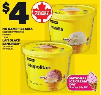 Independent City Market NO NAME ICE MILK, 1.65 L offer