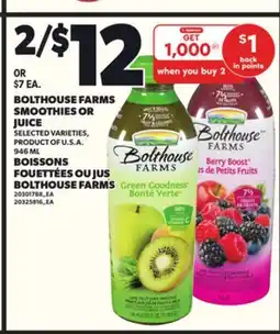 Independent City Market BOLTHOUSE FARMS SMOOTHIES OR JUICE, 946 ML offer