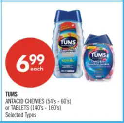 Shoppers Drug Mart TUMS ANTACID CHEWIES (54's - 6o's) or TABLETS (140's - 160's) offer