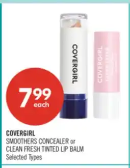 Shoppers Drug Mart COVERGIRL SMOOTHERS CONCEALER or CLEAN FRESH TINTED LIP BALM offer