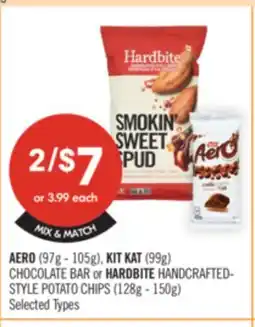 Shoppers Drug Mart AERO (97g-105g), KIT KAT (99g) CHOCOLATE BAR or HARDBITE HANDCRAFTED-STYLE POTATO CHIPS (128g-150g) offer
