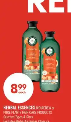 Shoppers Drug Mart HERBAL ESSENCES BIO-RENEW or PURE PLANTS HAIR CARE PRODUCTS offer