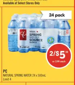 Shoppers Drug Mart PC NATURAL SPRING WATER offer