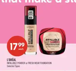 Shoppers Drug Mart L'ORÉAL INFALLIBLE POWDER or FRESH WEAR FOUNDATION offer