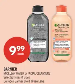 Shoppers Drug Mart GARNIER MICELLAR WATER or FACIAL CLEANSERS offer