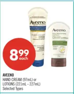 Shoppers Drug Mart AVEENO HAND CREAM (97mL) or LOTIONS (221mL - 227mL) offer