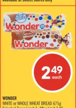 Shoppers Drug Mart WONDER WHITE or WHOLE WHEAT BREAD offer