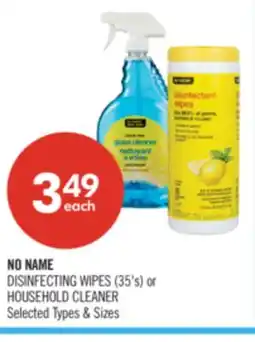 Shoppers Drug Mart NO NAME DISINFECTING WIPES (35's) or HOUSEHOLD CLEANER offer