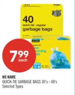 Shoppers Drug Mart NO NAME QUICK-TIE GARBAGE BAGS offer