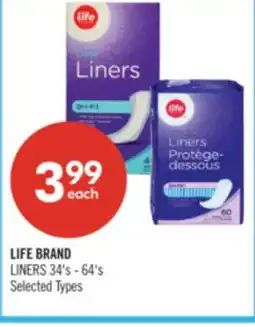 Shoppers Drug Mart LIFE BRAND LINERS offer