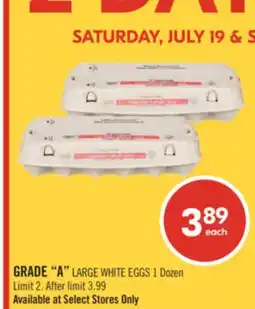 Shoppers Drug Mart GRADE A LARGE WHITE EGGS offer