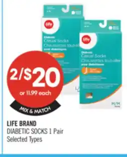 Shoppers Drug Mart LIFE BRAND DIABETIC SOCKS offer