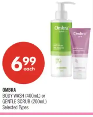 Shoppers Drug Mart OMBRA BODY WASH (400mL) or GENTLE SCRUB (200mL) offer