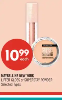 Shoppers Drug Mart MAYBELLINE NEW YORK LIFTER GLOSS or SUPERSTAY POWDER offer