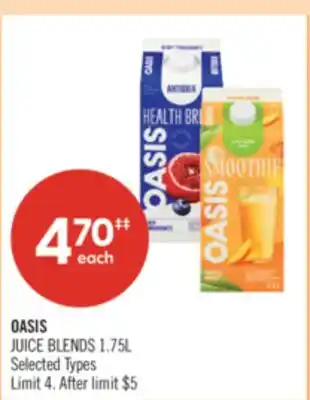 Shoppers Drug Mart OASIS JUICE BLENDS offer