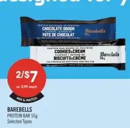 Shoppers Drug Mart BAREBELLS PROTEIN BAR 55g offer