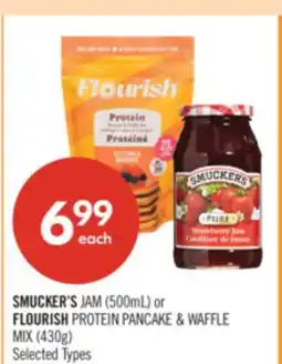 Shoppers Drug Mart SMUCKER'S JAM (500mL) or FLOURISH PROTEIN PANCAKE & WAFFLE MIX (430g) offer