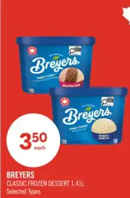 Shoppers Drug Mart BREYERS CLASSIC FROZEN DESSERT offer