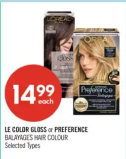 Shoppers Drug Mart LE COLOR GLOSS or PREFERENCE BALAYAGES HAIR COLOUR offer