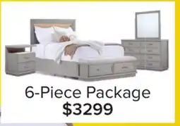 Leon's Fresh Perspective Cascade 6-Piece King Storage Bench Bedroom Package - Dovetail Grey offer