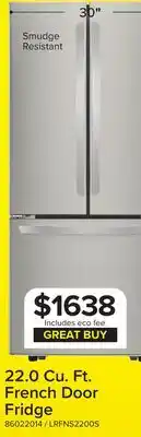 Leon's LG 30 Smudge Resistant Stainless Steel French Door Refrigerator (22 cu. ft.) offer