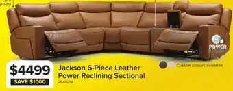 Leon's Jackson 6-Piece Leather Power Reclining Sectional offer