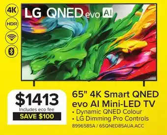 Leon's LG 65 4K Smart QNED evo AI Mini-LED TV offer