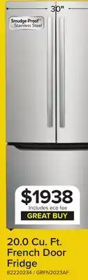Leon's Frigidaire Gallery Smudge-Proof Stainless Steel French Door Refrigerator (20 Cu. Ft.) - GRFN2023AF offer
