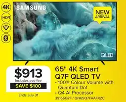Leon's 65 4K Smart Q7F QLED TV offer