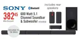 The Brick SONY 5.1 CH Dolby Digital Soundbar with Subwoofer and Wireless Rear Speakers (HTS40R) offer