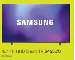 The Brick Samsung 43 4K UHD Edge Lit Dynamic Crystal Colour HDR10+ 60Hz Smart TV (UN43DU8000FXZC) offer