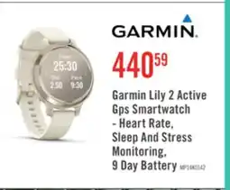 The Brick Garmin Lily 2 Active Gps Smartwatch - Heart Rate, Sleep And Stress Monitoring, 9 Day Battery offer