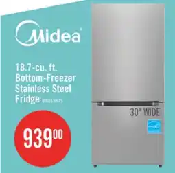 The Brick Midea 18.7 Cu. Ft. Bottom-Freezer Refrigerator - MRB19B7AST offer
