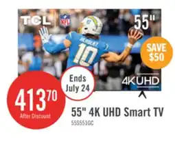 The Brick TCL 55 4K UHD LED HDR Pro+ 60Hz Google Smart TV (55S551G-CA) offer