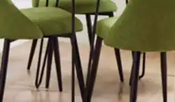The Brick Miya 5pc Dining Set with Table & 4 Chairs, Live Edge, Acacia Wood, Metal, 60W - Moss Green offer