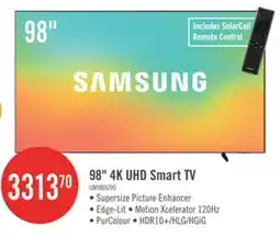 The Brick Samsung 98 4K UHD Edge Lit Dynamic Crystal Colour HDR10+ 120Hz Smart TV (UN98DU9000FXZC) offer
