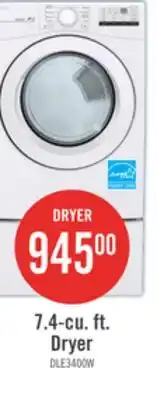 The Brick LG 5.2 Cu. Ft. Front-Load Washer and 7.4 Cu. Ft. Electric Dryer - White offer