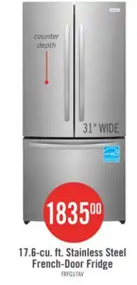The Brick Frigidaire 31.3 17.6 Cu. Ft. Counter-Depth French-Door Refrigerator - Brushed Steel - FRFG1723AV offer