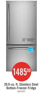The Brick GE 30 20.9 Cu. Ft. Bottom-Mount Refrigerator - Stainless Steel Fingerprint Resistant - GDE21DYRKFS offer