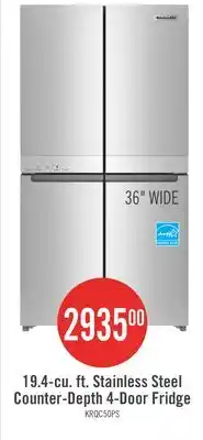 The Brick KitchenAid 36 19.4 Cu. Ft. French-Door Refrigerator - Stainless Steel - KRQC506MPS offer