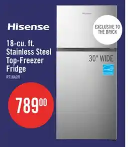 The Brick Hisense 30 18 Cu. Ft. Top-Mount Refrigerator - Stainless Steel - RT18A2FID offer