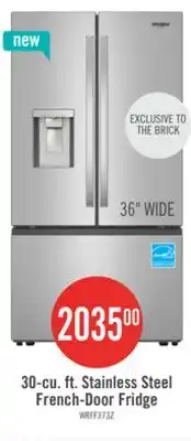 The Brick Whirlpool 36 30 Cu. Ft. French-Door Refrigerator with Dual Ice Makers - Stainless Steel - WRFF3736SZ offer