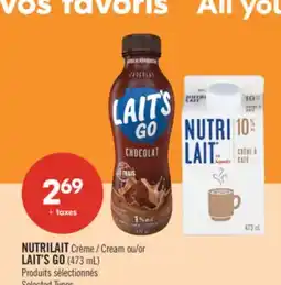 Pharmaprix NUTRILAIT Cream or LAIT'S GO (473 mL) offer