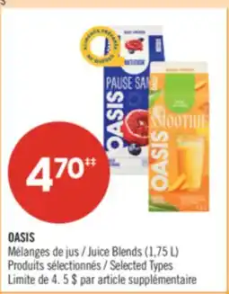 Pharmaprix OASIS Juice Blends offer