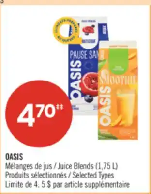 Pharmaprix OASIS Juice Blends offer